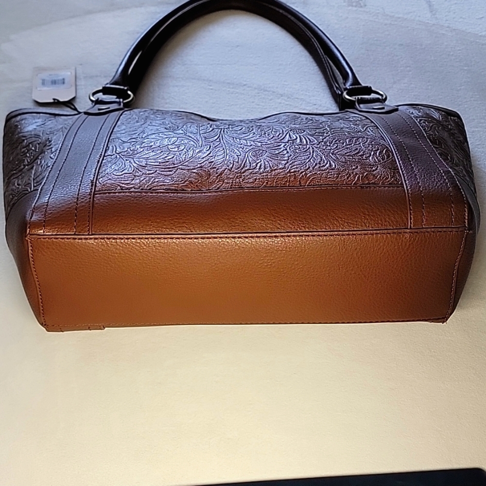 FRYE and Co Embossed Large Shoulder Tote Bag - Picture 10 of 12